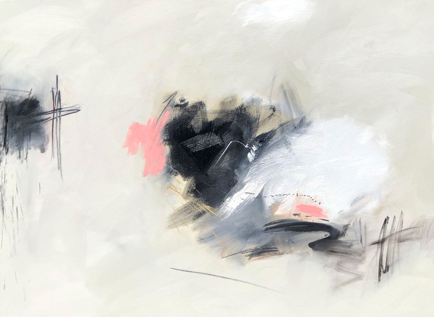 Judy Hintz Cox
s wonderfully abstract paintings are a symphony in simplicity. Spare brush strokes work in tandem with Judy
s heavily textured canvases to create beautiful tone-on-tone paintings. Her multi-media paintings go far beyond traditional