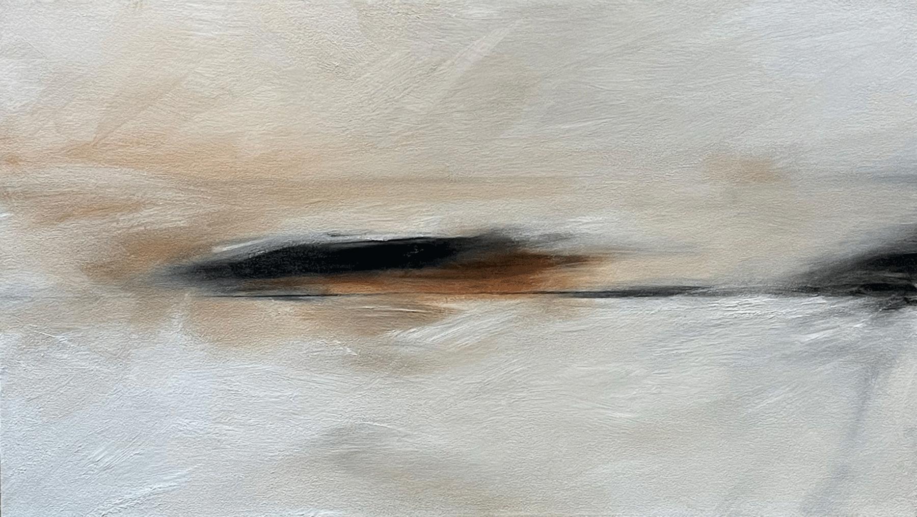 Judy Hintz Cox Abstract Painting – Kiss the Space, Gemälde, Öl auf Leinwand