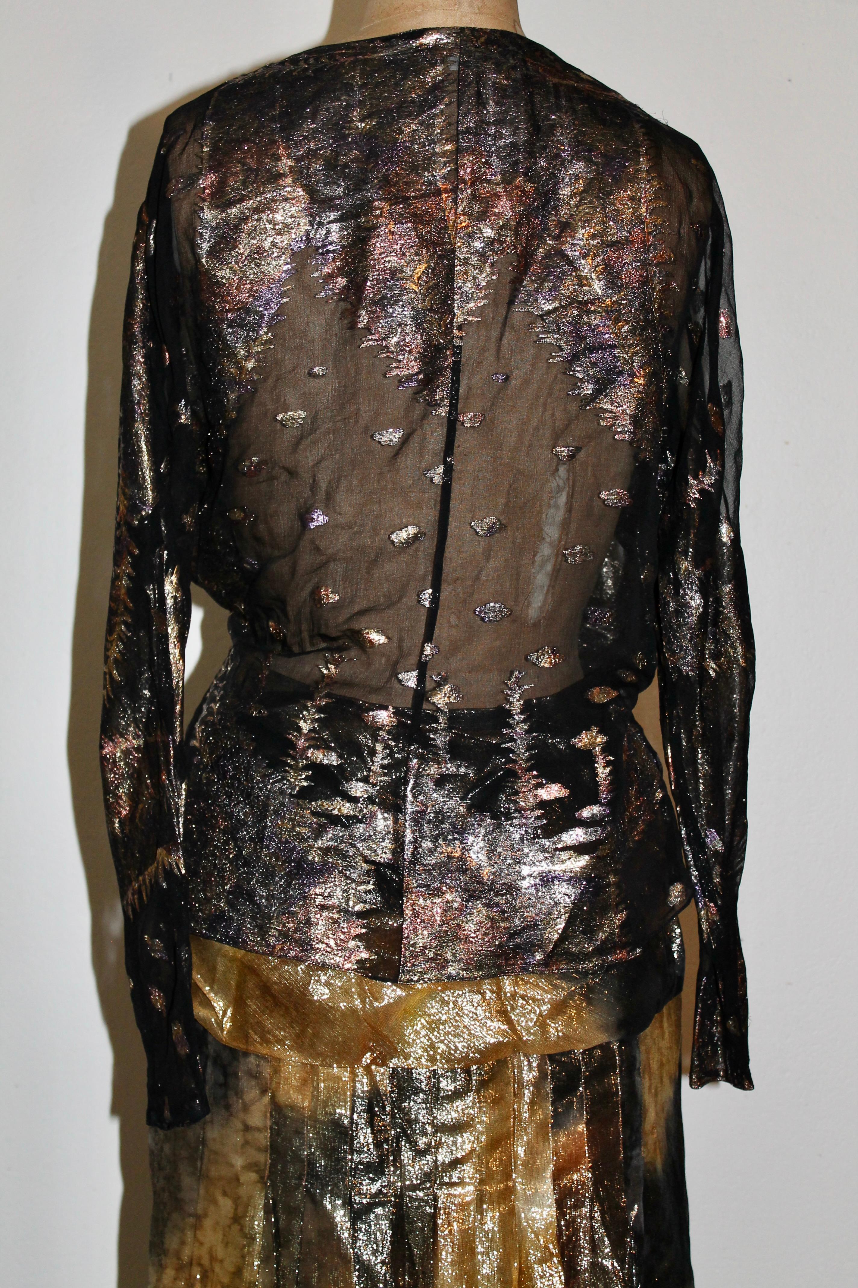 Conjunto cojo de alta costura de los años 70 Judy Hornby en venta 10