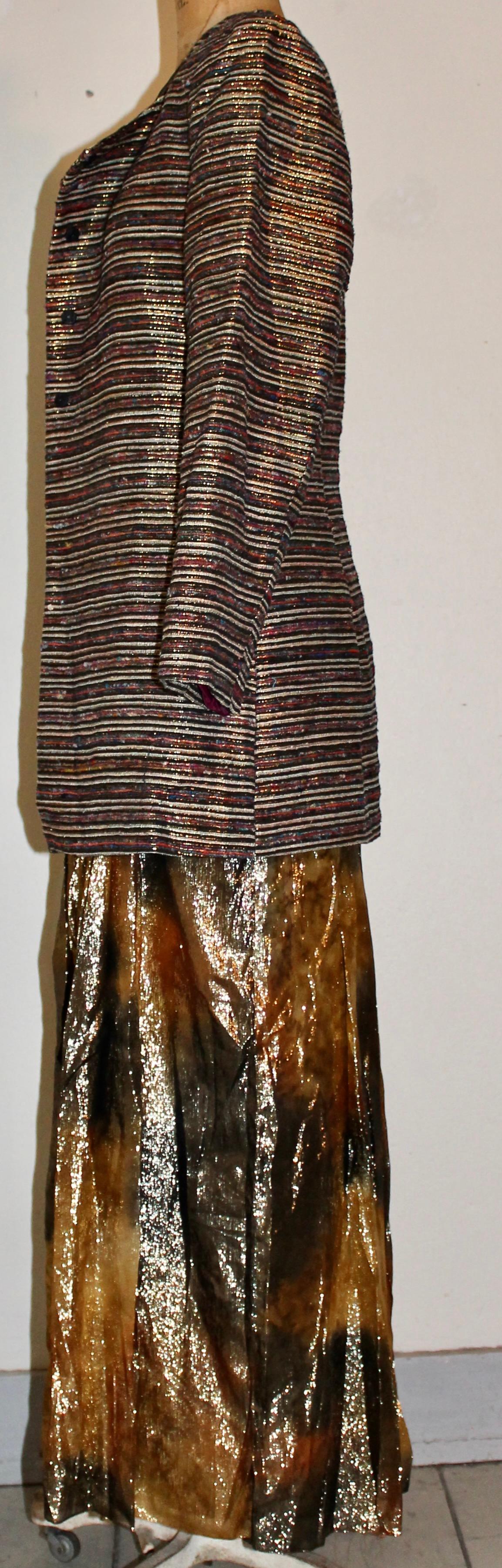 Conjunto cojo de alta costura de los años 70 Judy Hornby Negro en venta