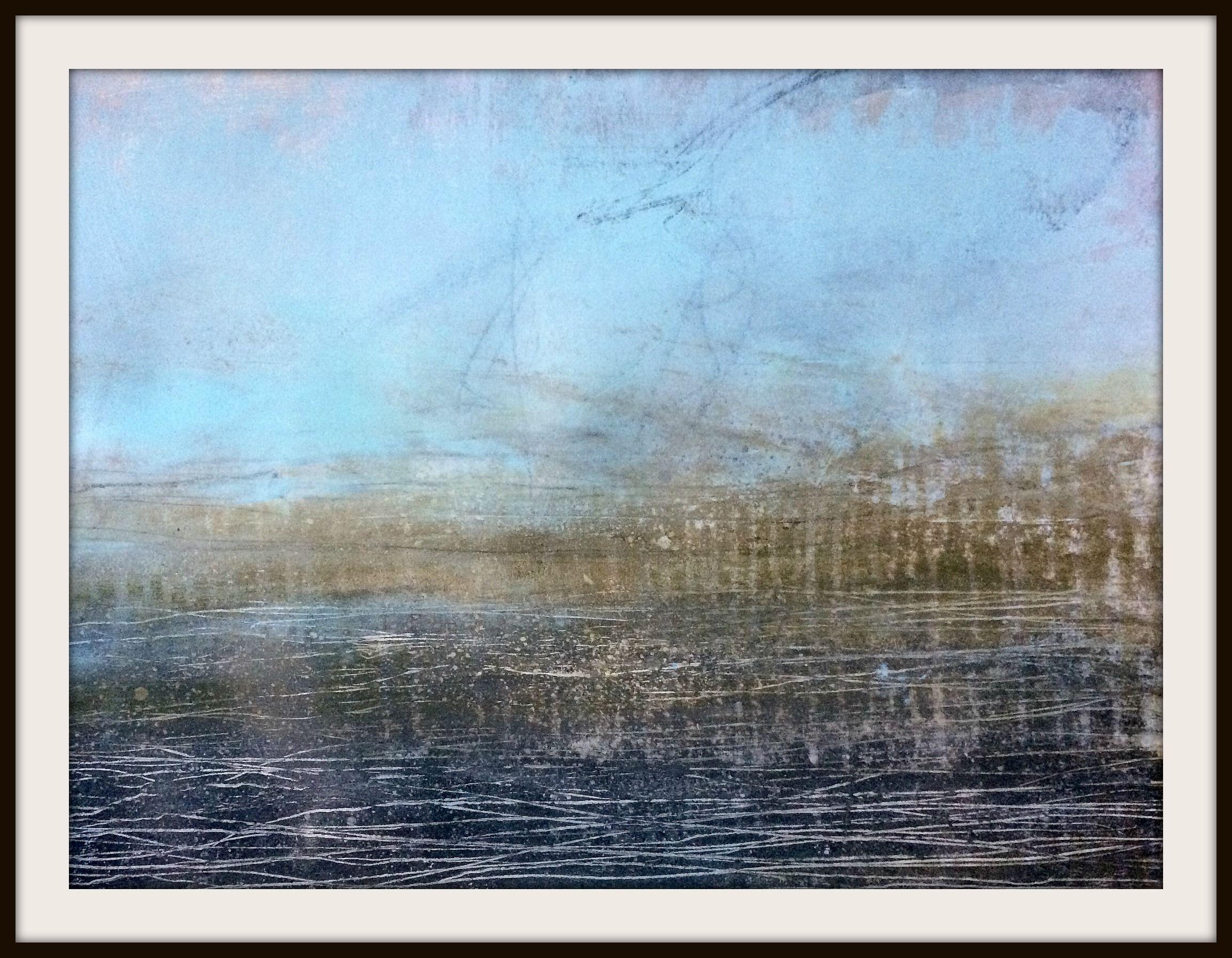 Seeking Solace, peinture, acrylique sur papier - Painting de Judy Jacobs