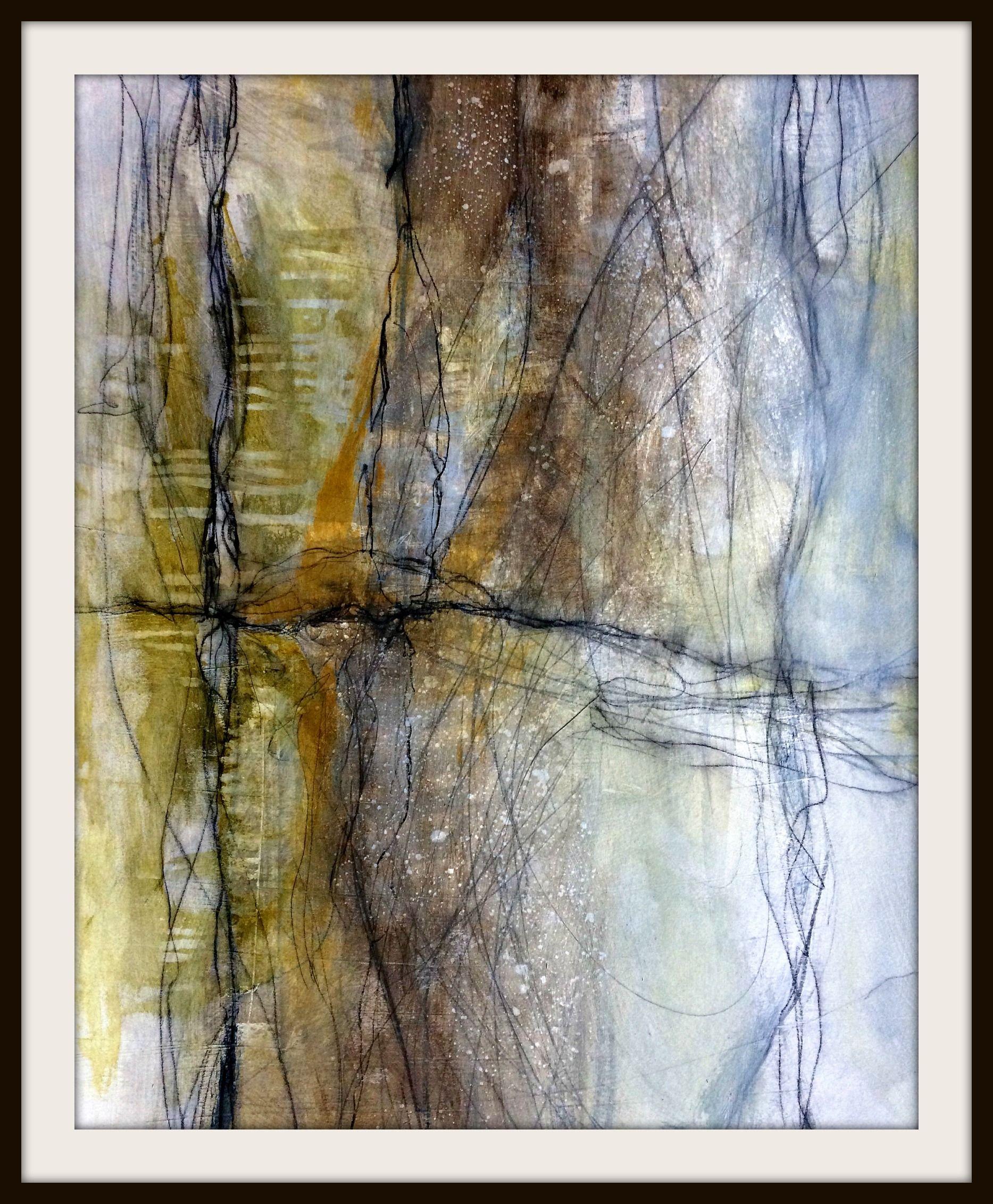 The Drifting Fall, Gemälde, Acryl auf Papier – Painting von Judy Jacobs