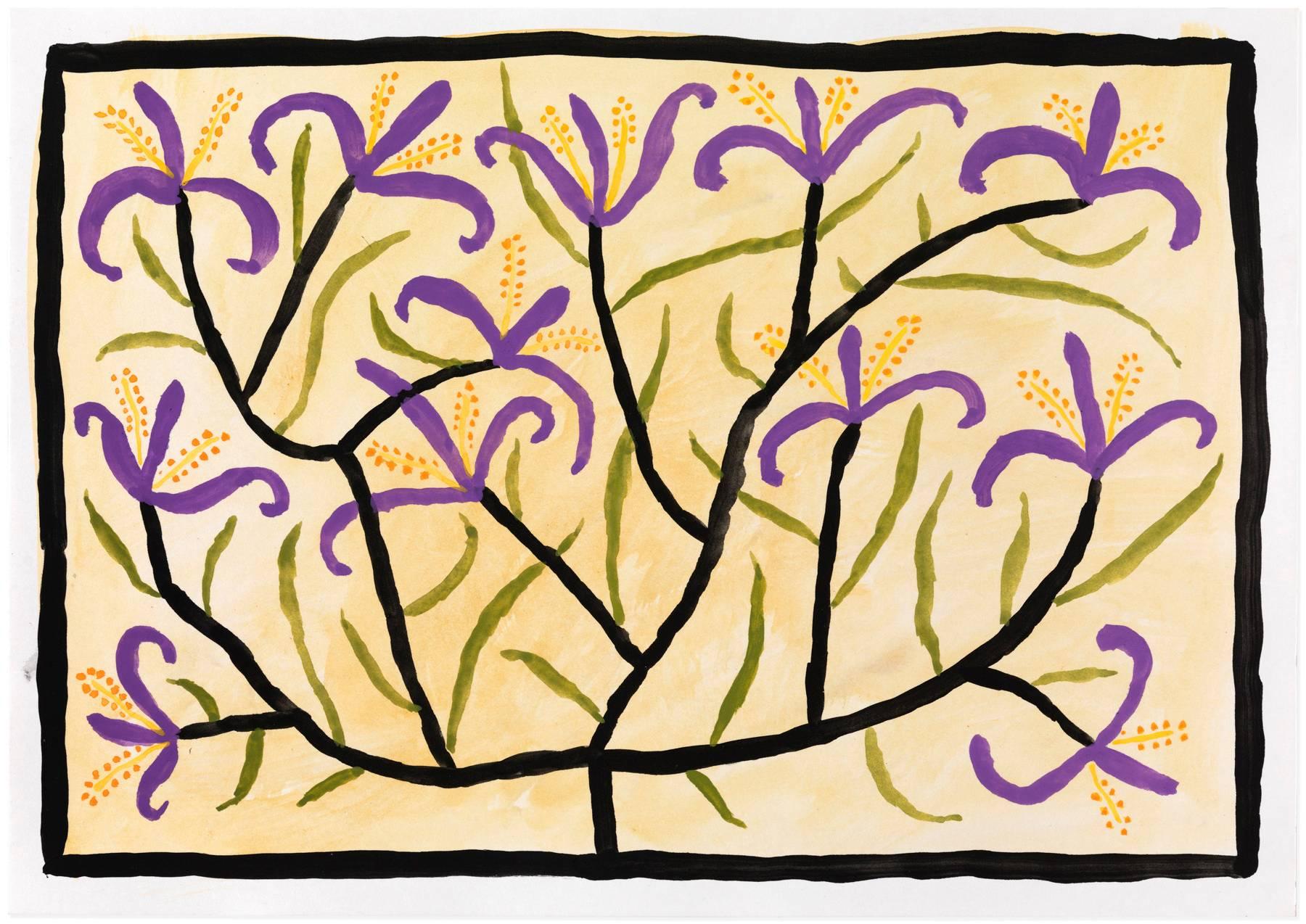 Judy Kensley McKie Figurative Painting - Tree with Purple Flowers