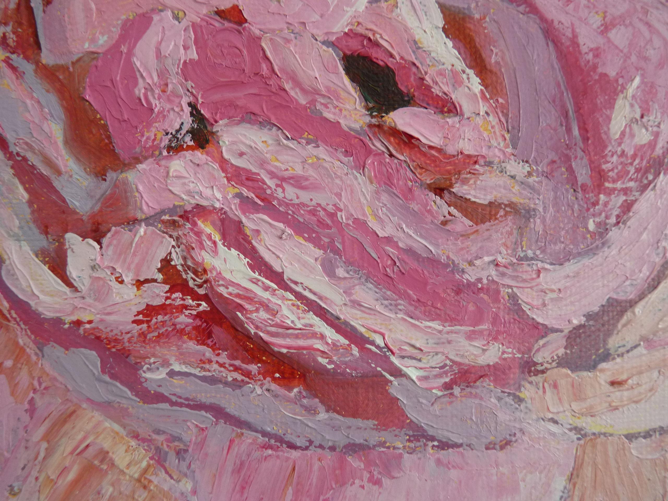 Pink Rose, Oil Painting For Sale 1