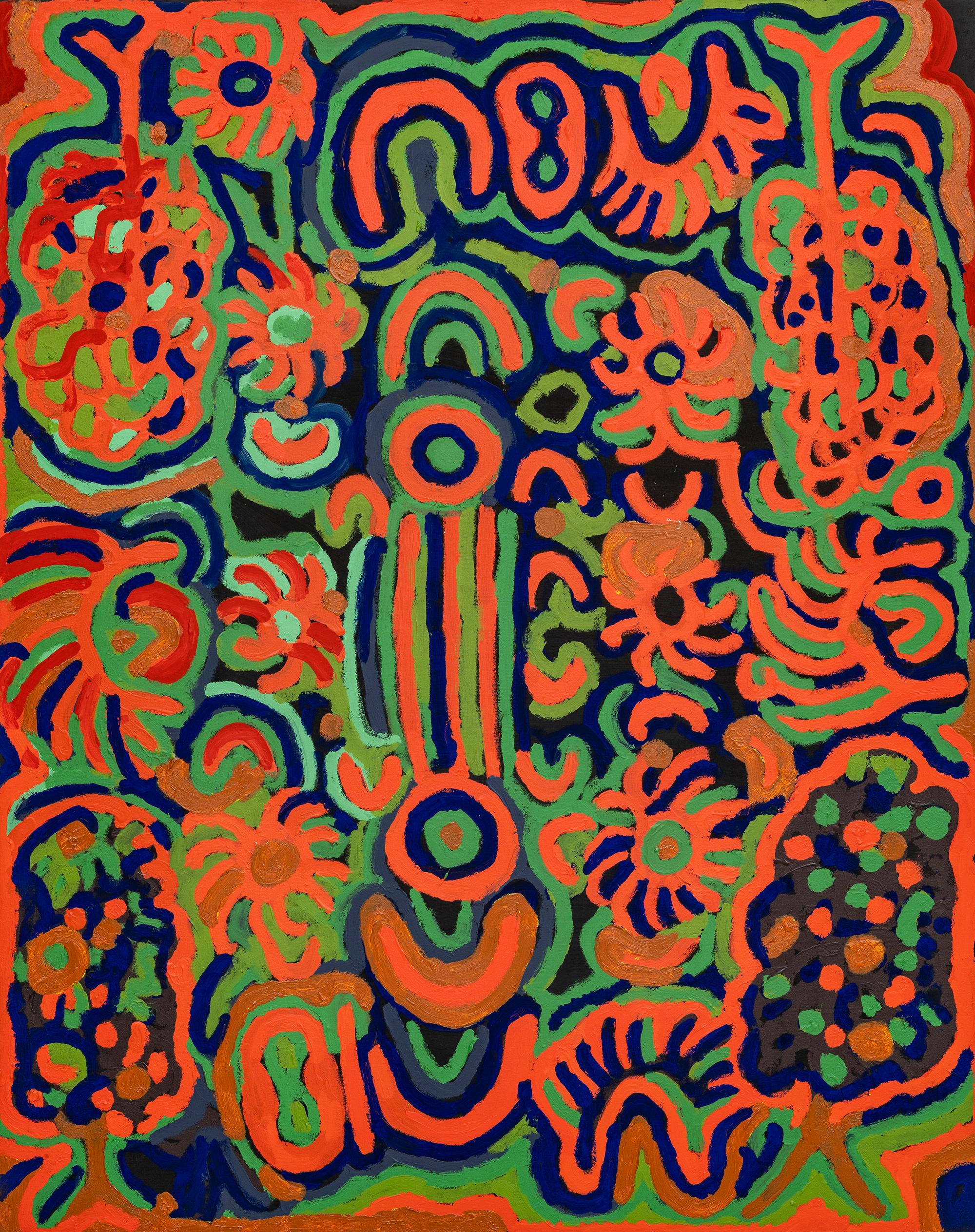 Minamina Dreaming - Minamina Jukurrpa Pittura acrilica di Judy Napangardi Martin