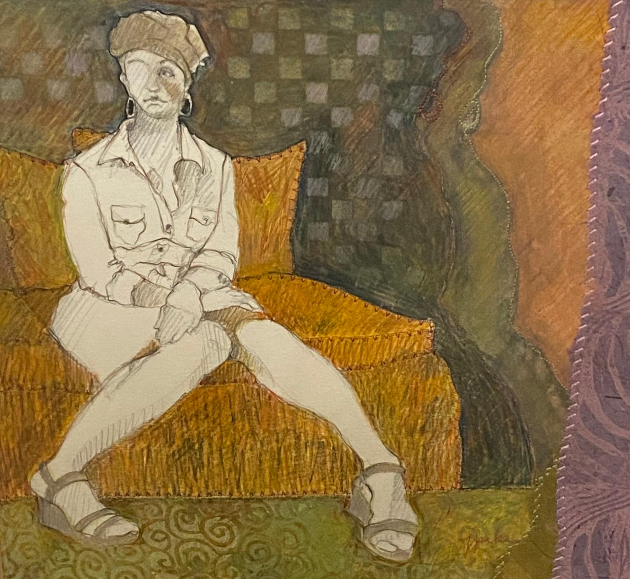 Disegno a matita a tecnica mista di Judy Pike in vendita 1