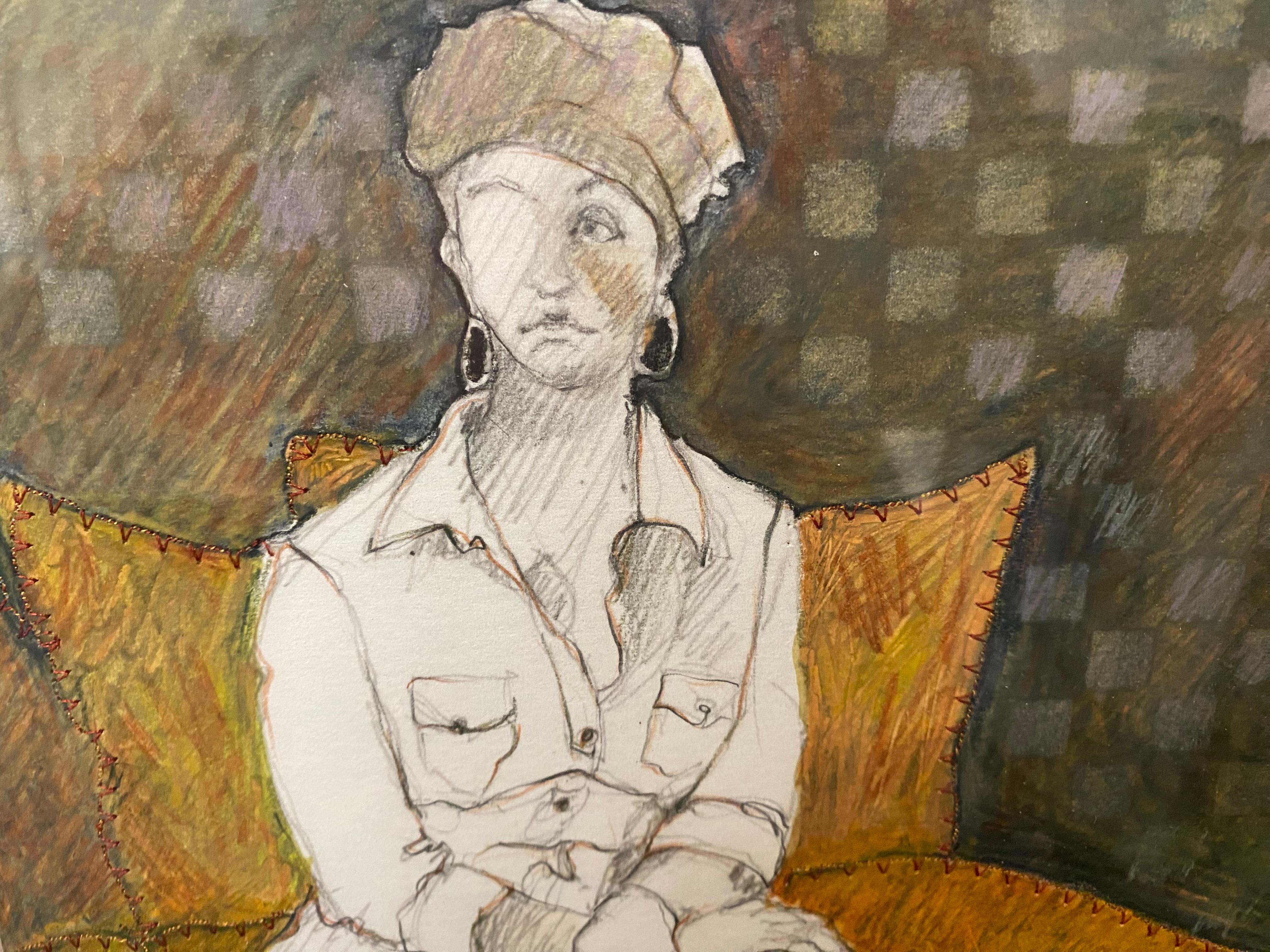 Disegno a matita a tecnica mista di Judy Pike in vendita 2