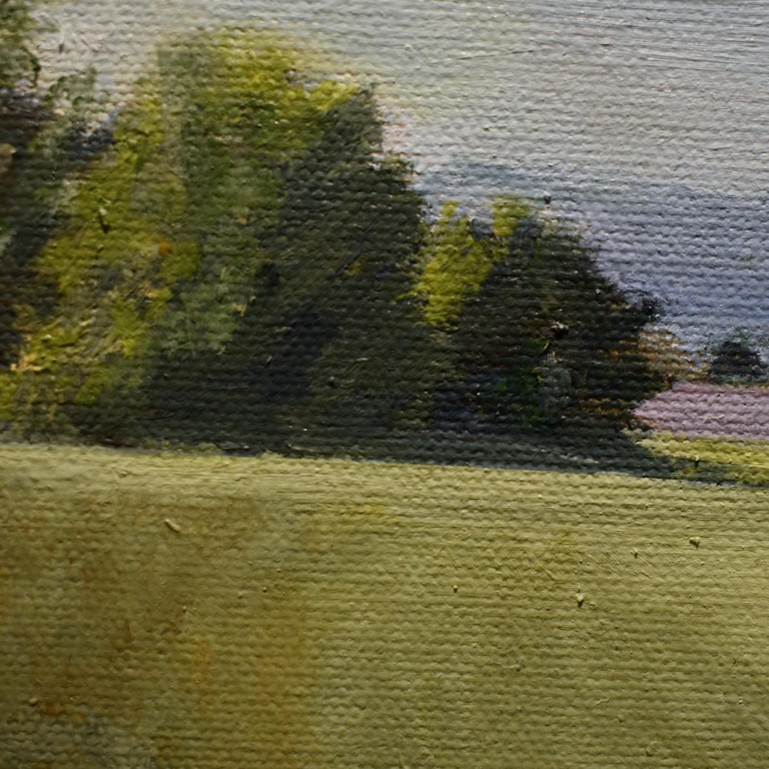 Farm Field, Spring (En Plein Air Oil Painting of a Sunlit Country Landscape) 1