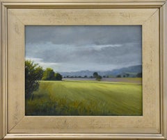 Farm Field, Spring (En Plein Air Oil Painting of a Sunlit Country Landscape)