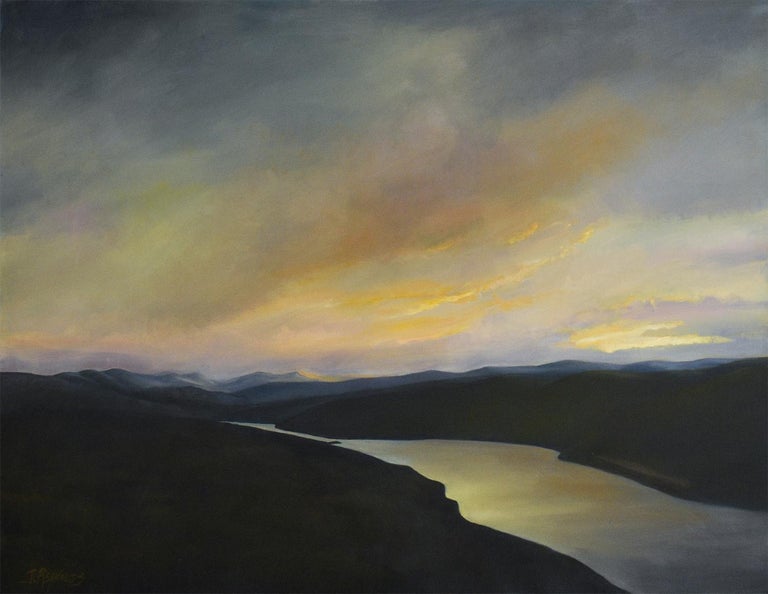 Judy Reynolds North Sky Hudson River Framed Landscape Painting