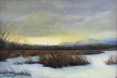 Winter, Tivoli Marsh (Hudson Valley Landscape Painting of Country and Mountains)
