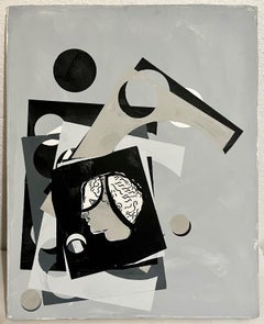 American Figurative Abstract Geometric Mixed Media Painting Judy Rifka