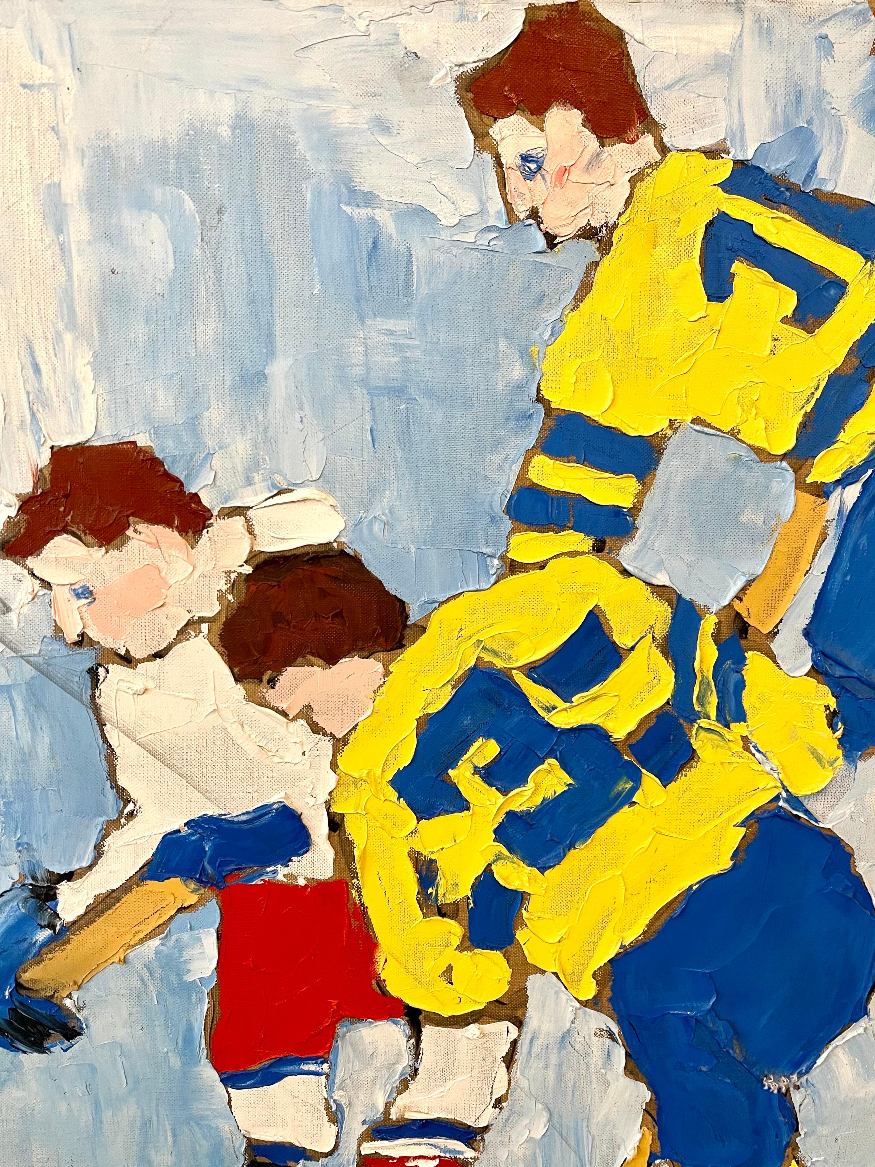 Judy Rifka, Abstraktes Expressionistisches Ölgemälde Hockeyspieler. Brooke Alexander im Angebot 1