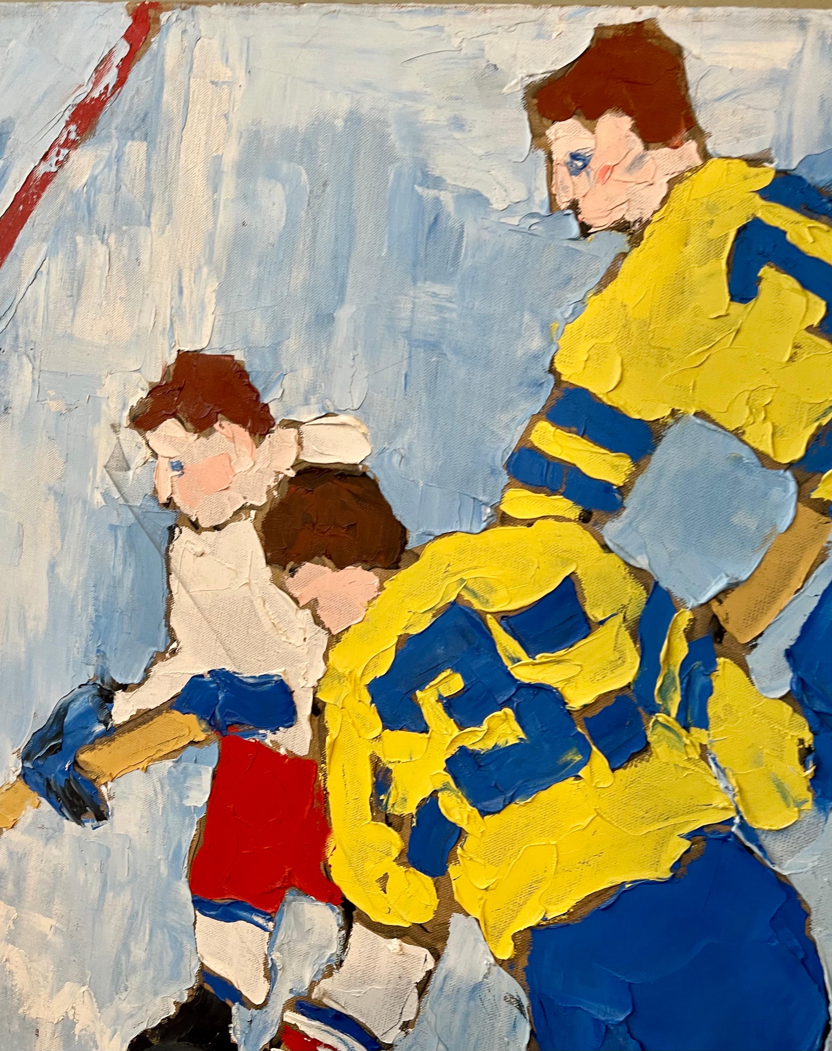 Judy Rifka, Abstraktes Expressionistisches Ölgemälde Hockeyspieler. Brooke Alexander im Angebot 2