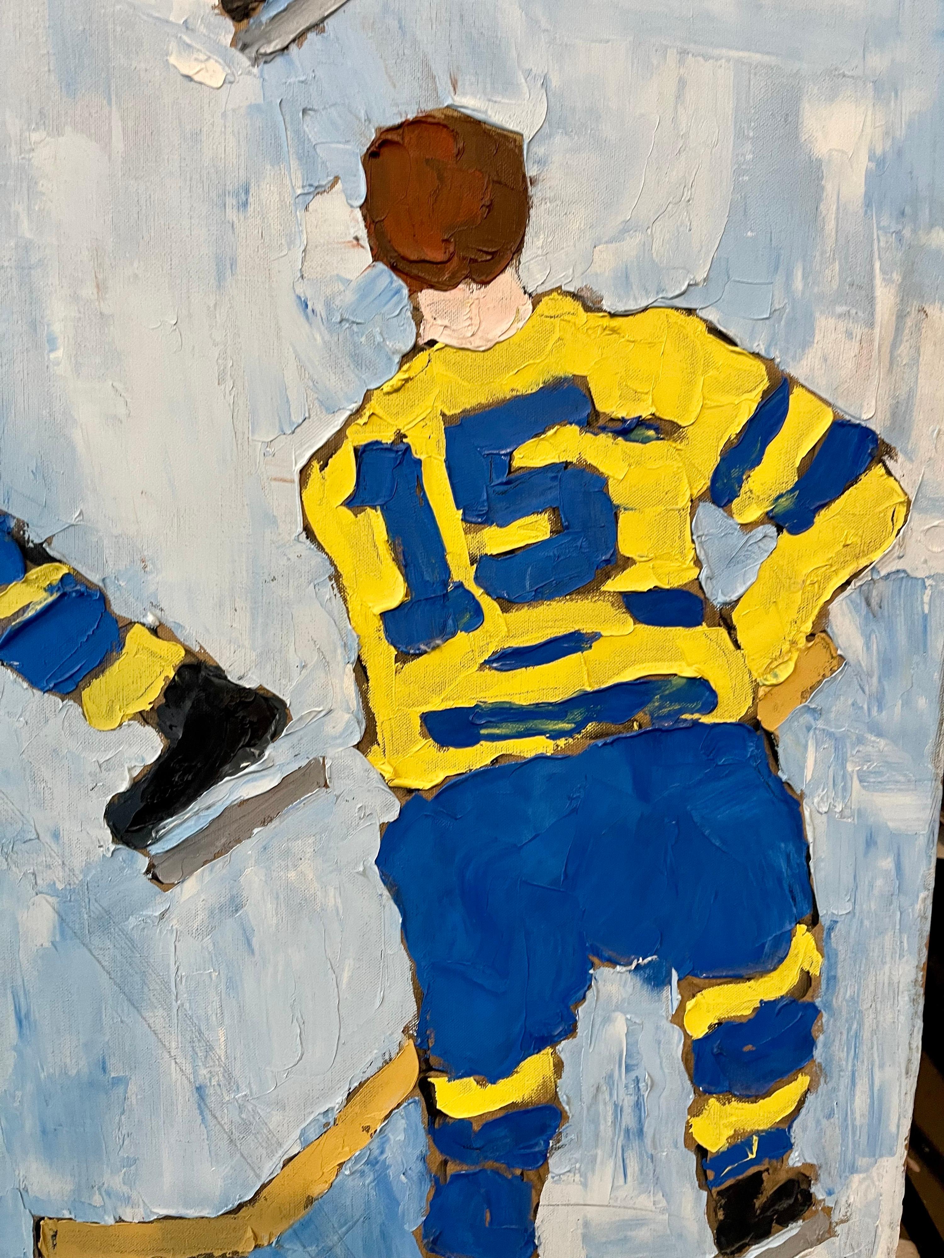 Judy Rifka, Abstract Expressionist Oil Painting Hockey Players. Brooke Alexander For Sale 1