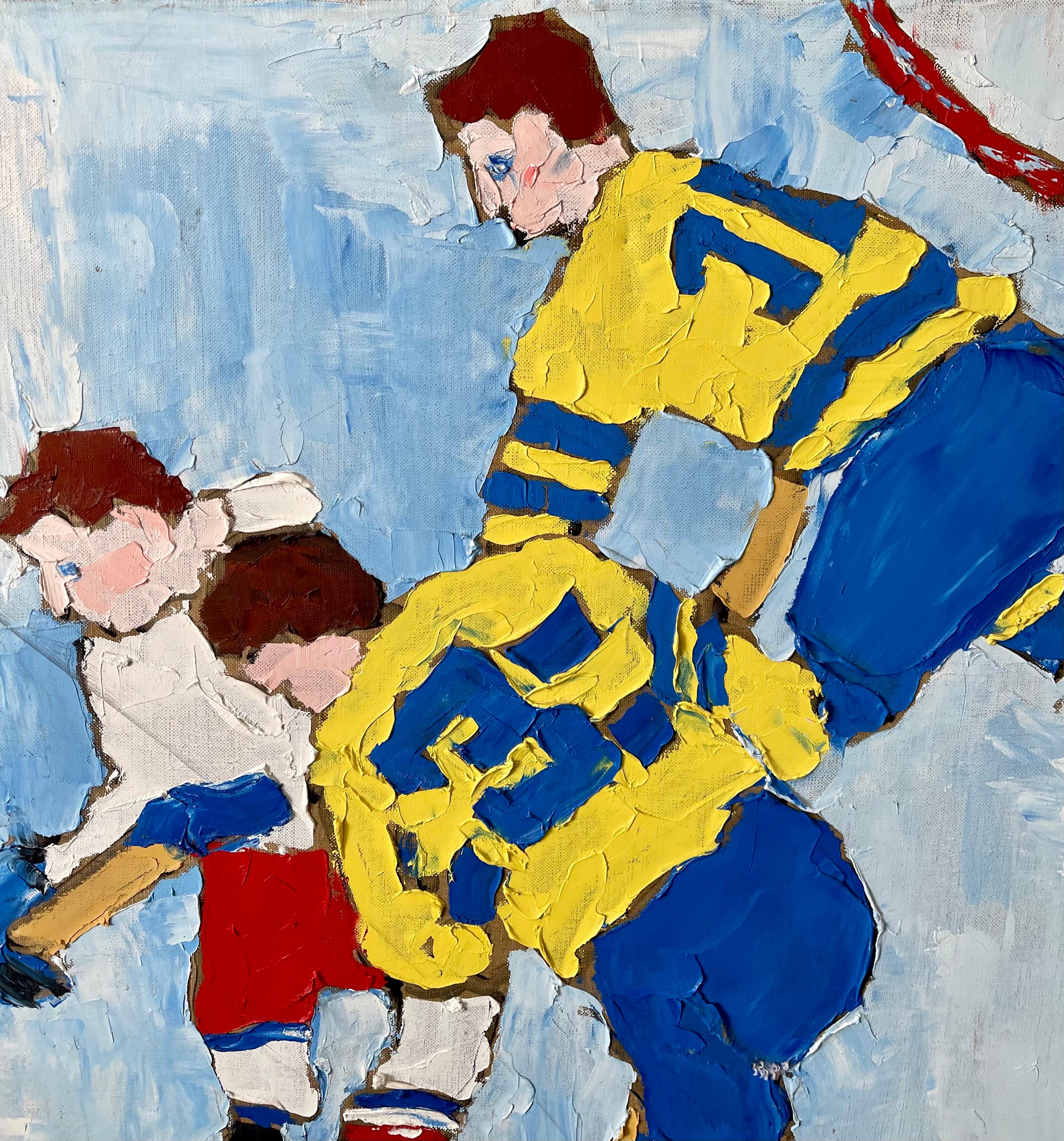 Judy Rifka, Abstract Expressionist Oil Painting Hockey Players. Brooke Alexander For Sale 2