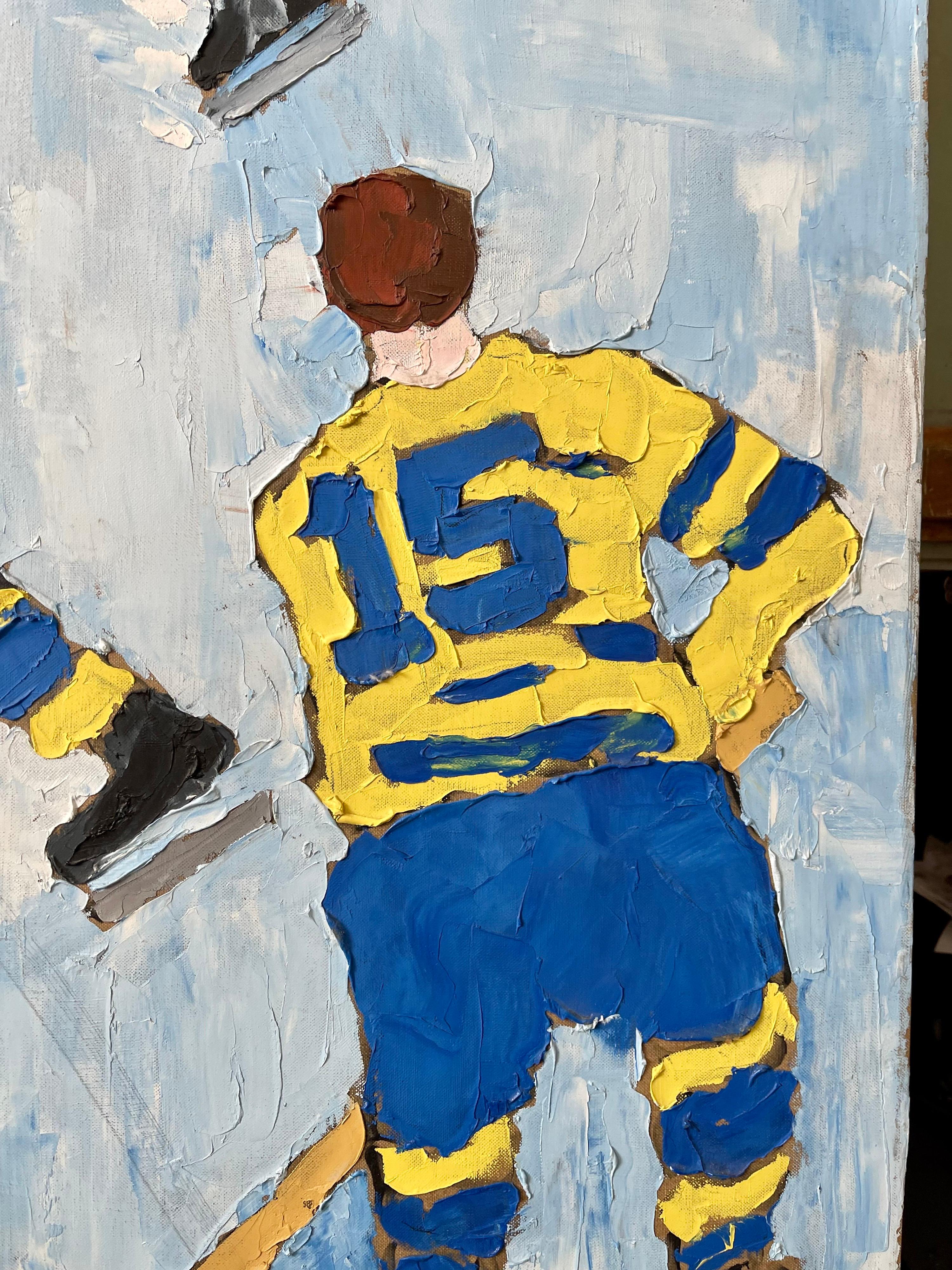 Judy Rifka, Abstract Expressionist Oil Painting Hockey Players. Brooke Alexander For Sale 3