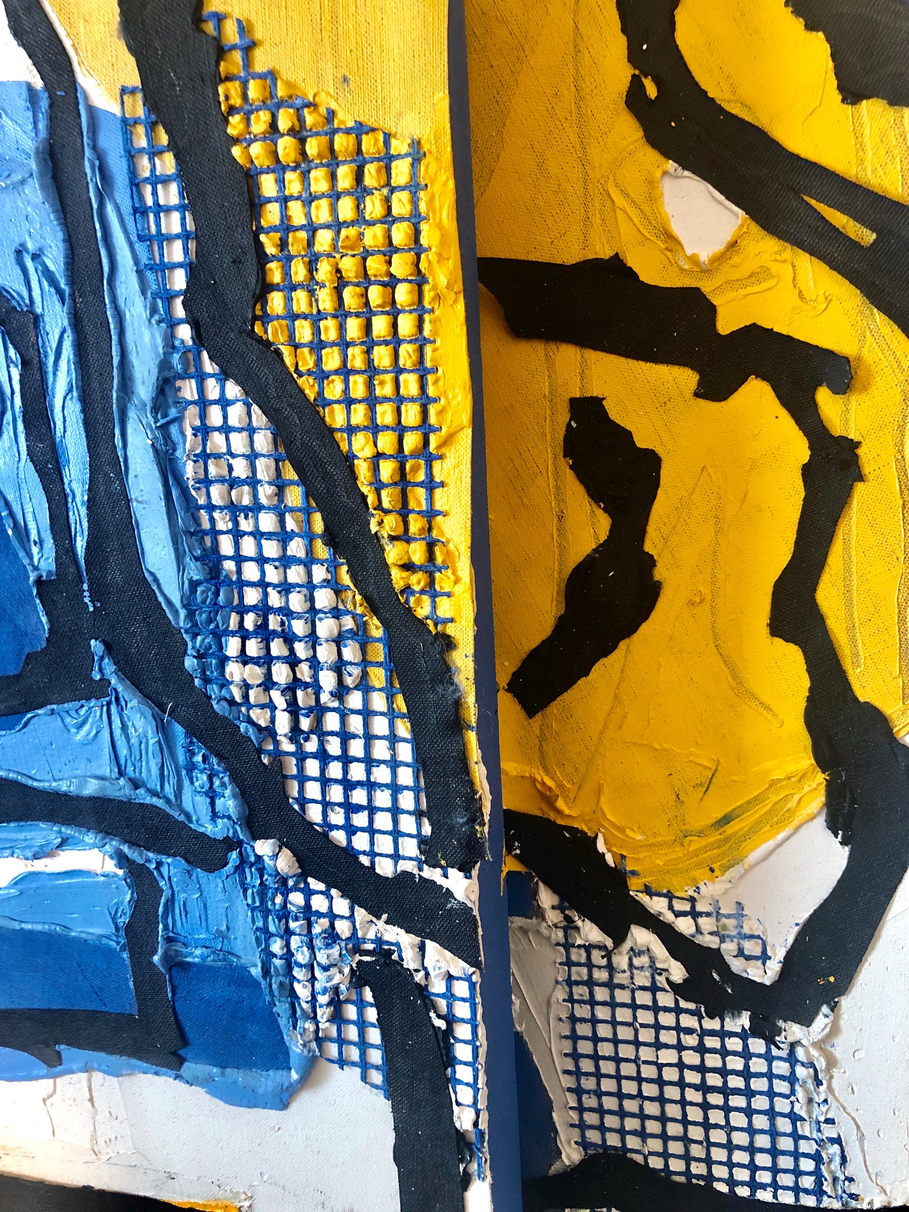 Judy Rifka, Pittura ad olio espressionista astratta Costruzione 3D a tecnica mista in vendita 9