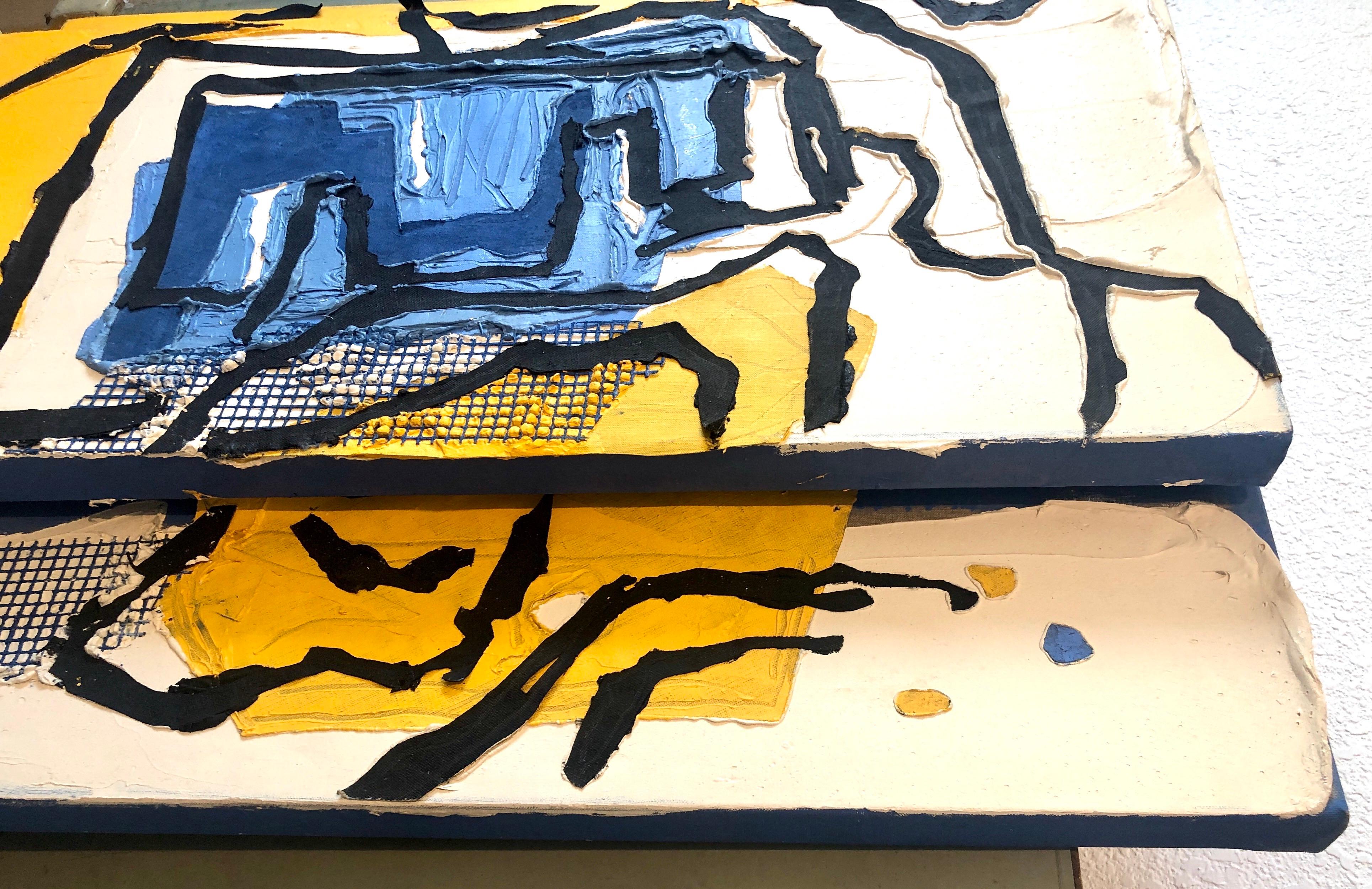 Judy Rifka, Pittura ad olio espressionista astratta Costruzione 3D a tecnica mista in vendita 11