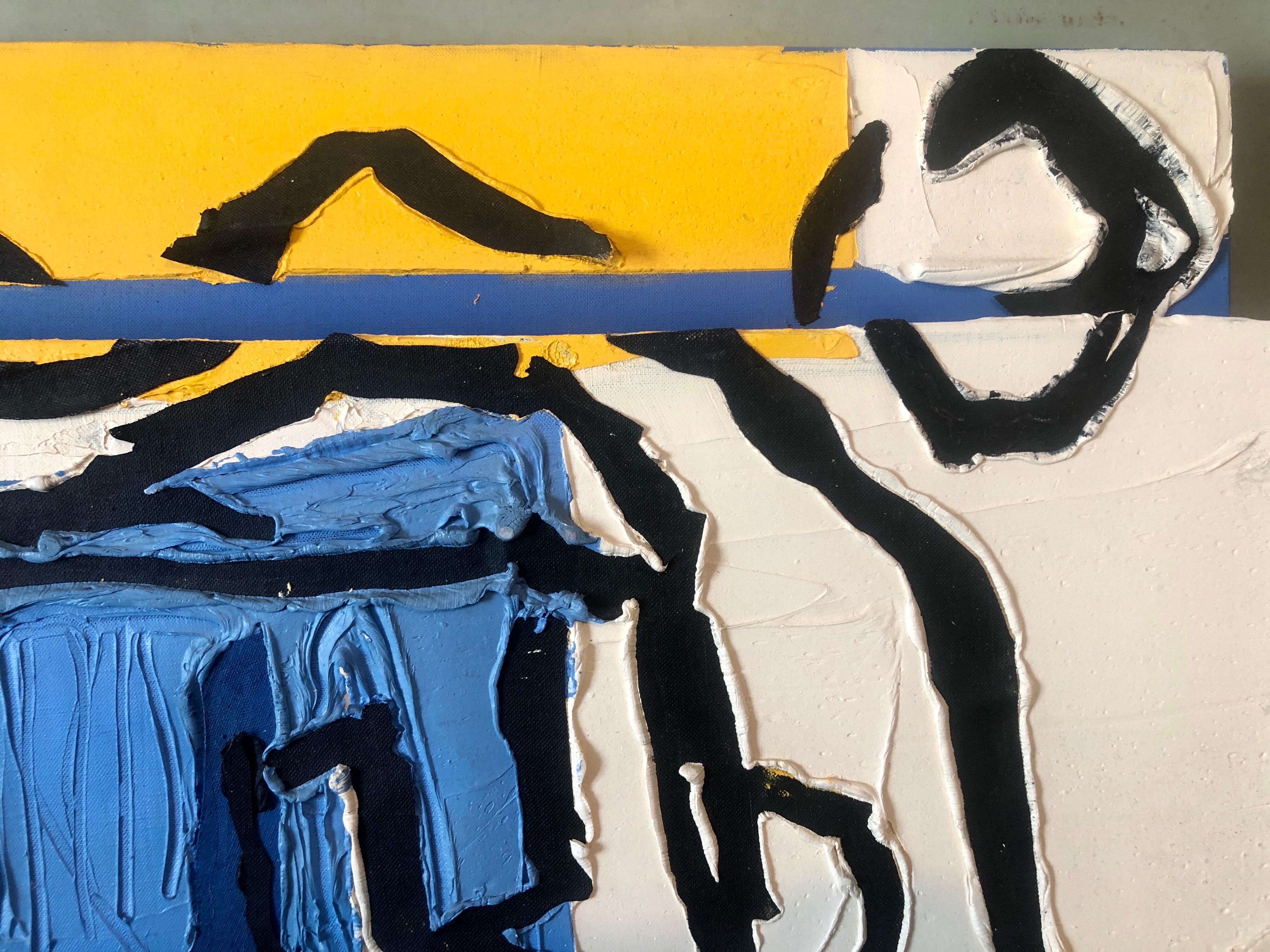 Judy Rifka, Pittura ad olio espressionista astratta Costruzione 3D a tecnica mista in vendita 2