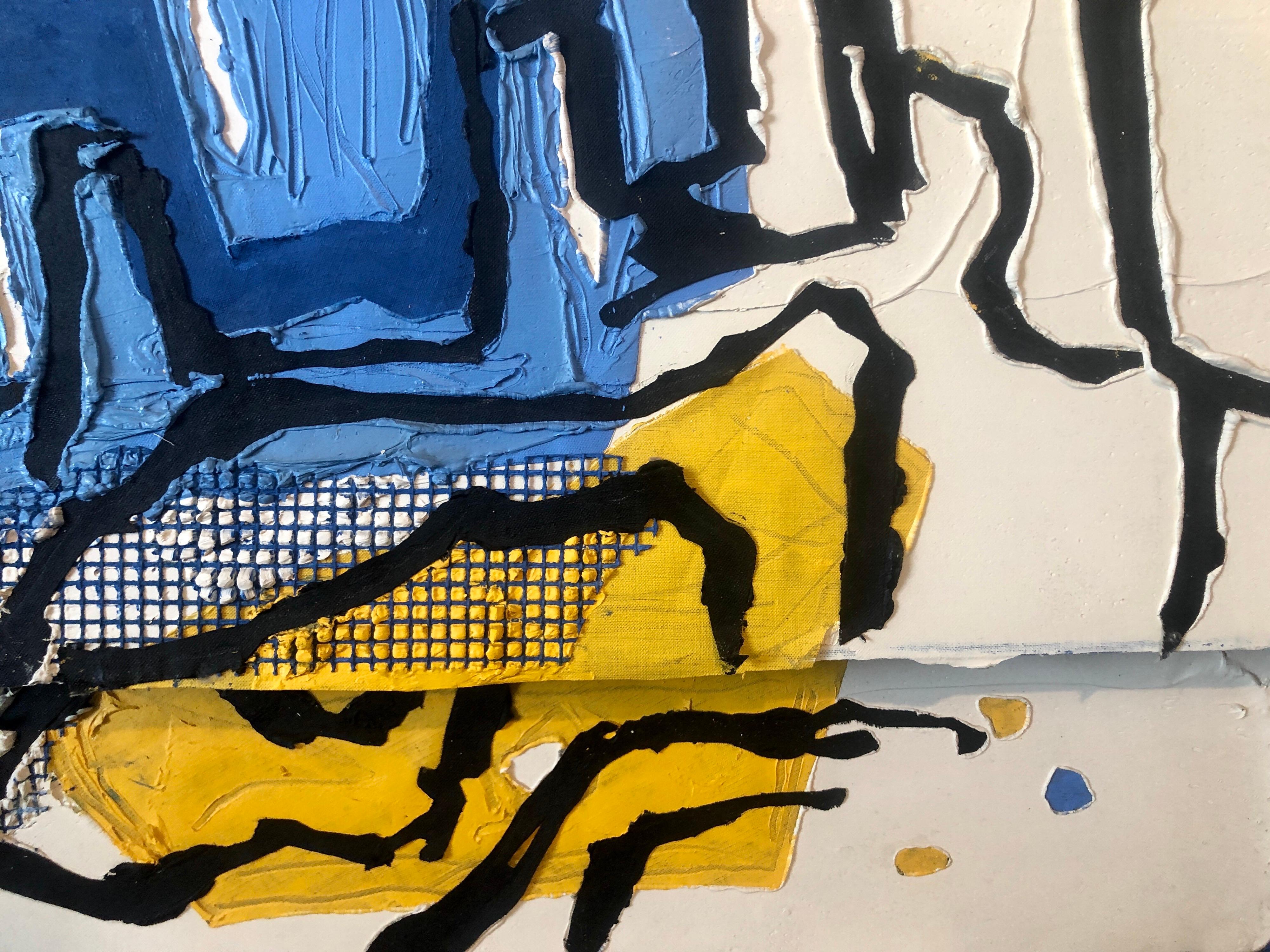 Judy Rifka, Pittura ad olio espressionista astratta Costruzione 3D a tecnica mista in vendita 3
