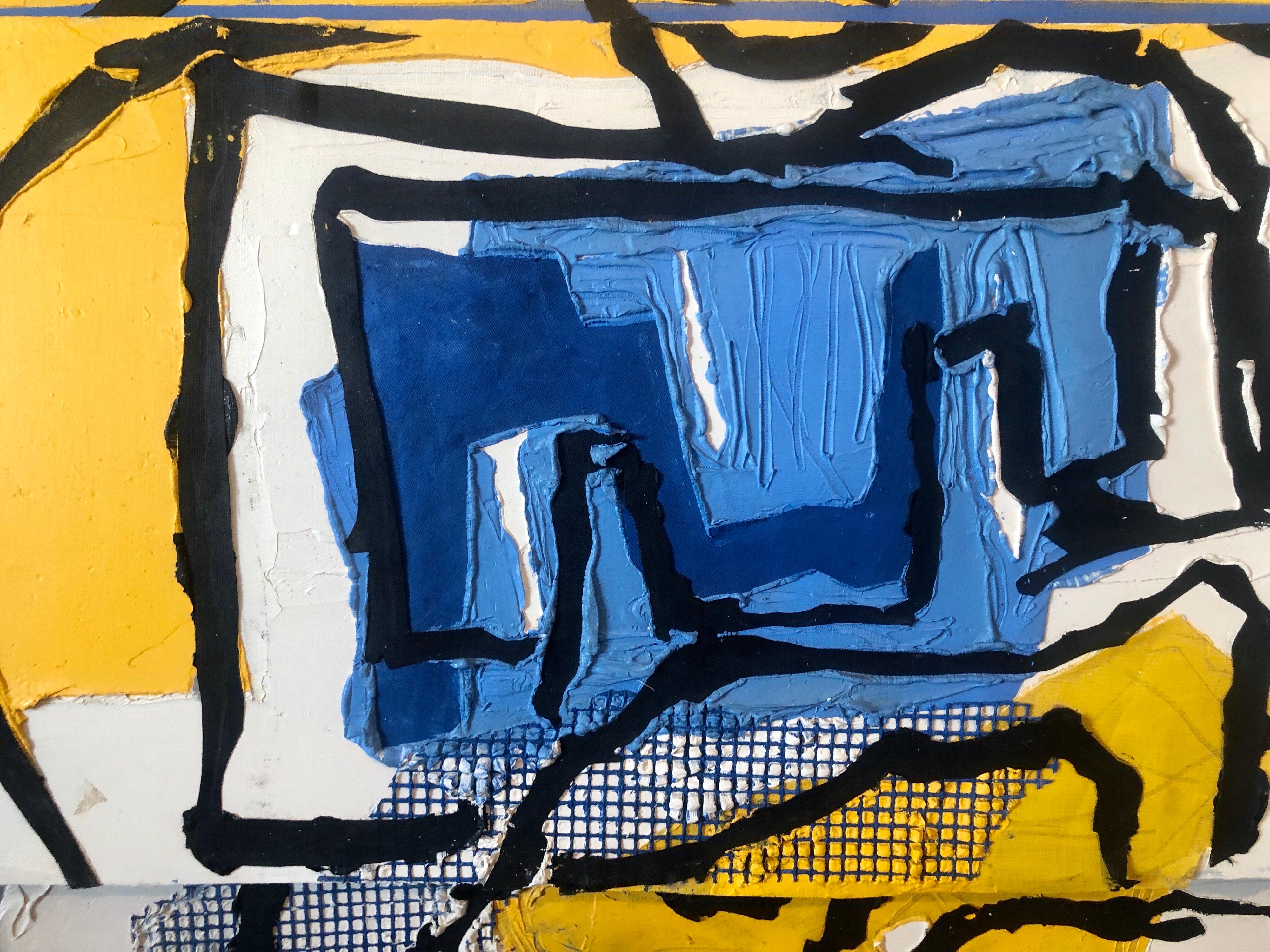 Judy Rifka, Pittura ad olio espressionista astratta Costruzione 3D a tecnica mista in vendita 4