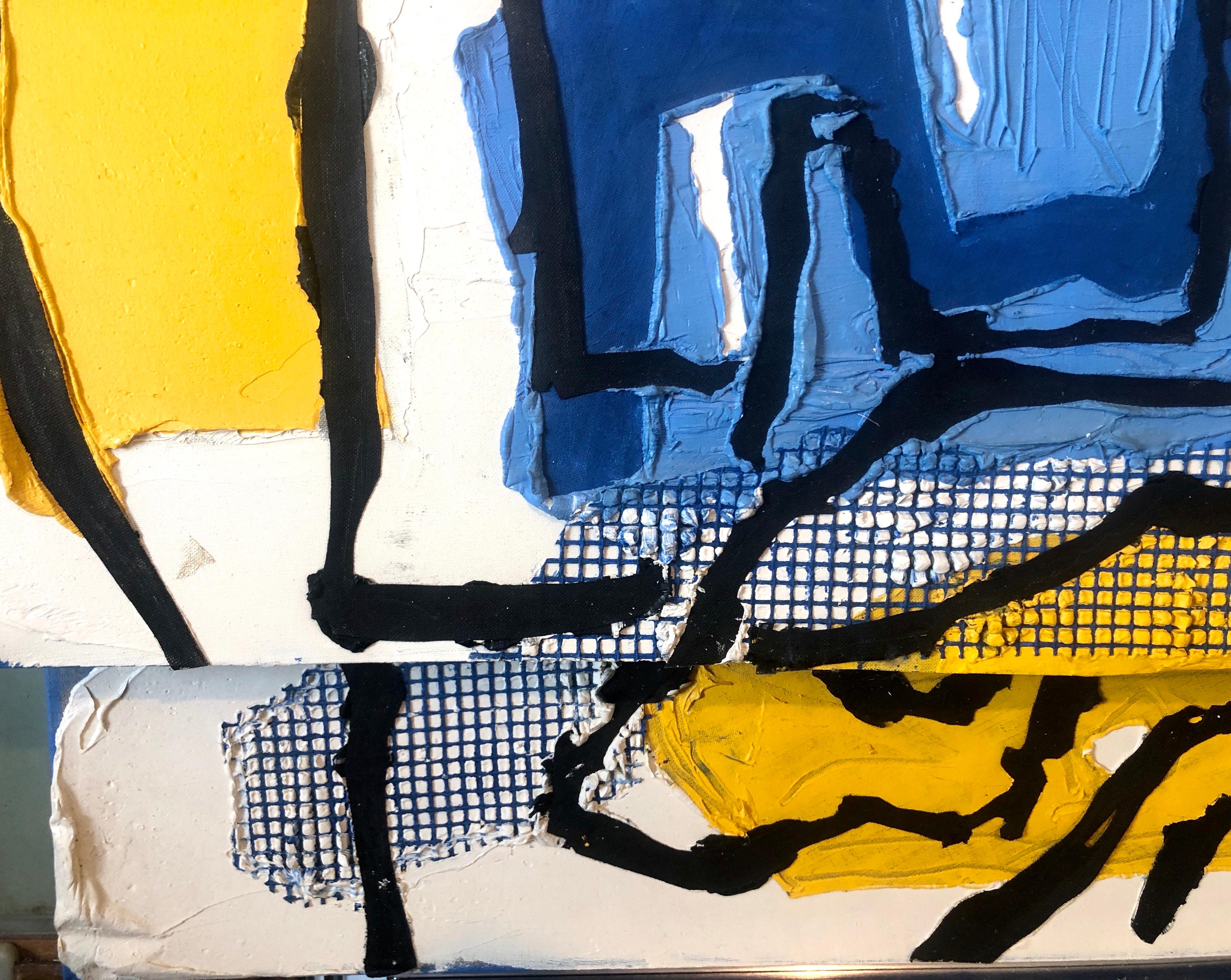 Judy Rifka, Pittura ad olio espressionista astratta Costruzione 3D a tecnica mista in vendita 5