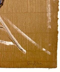 Judy Rifka, Abstract Expressionist Oil Painting on Paper Hockey Players