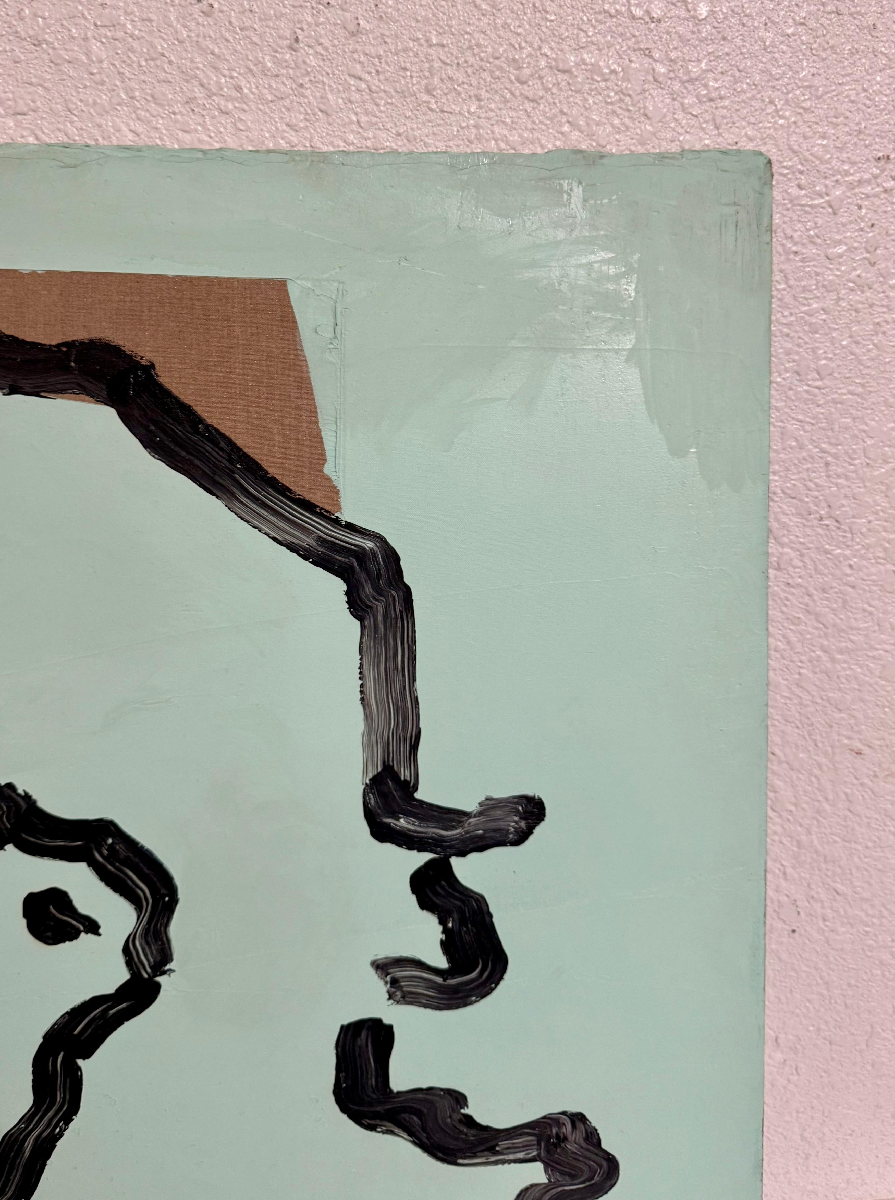 Judy Rifka Abstrakter Expressionist Pop Art Porträt Ölgemälde Brooke Alexander im Angebot 1