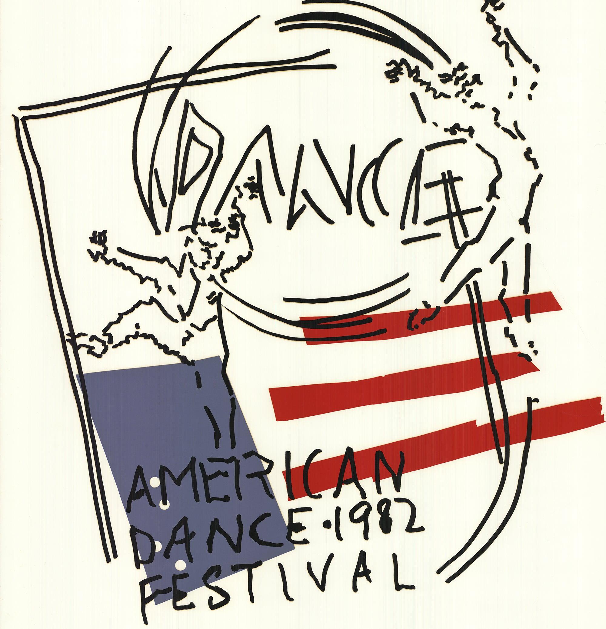 1982 Judy Rifka « American Dance Festival 1982 » Contemporary Blanc, Noir  en vente 1