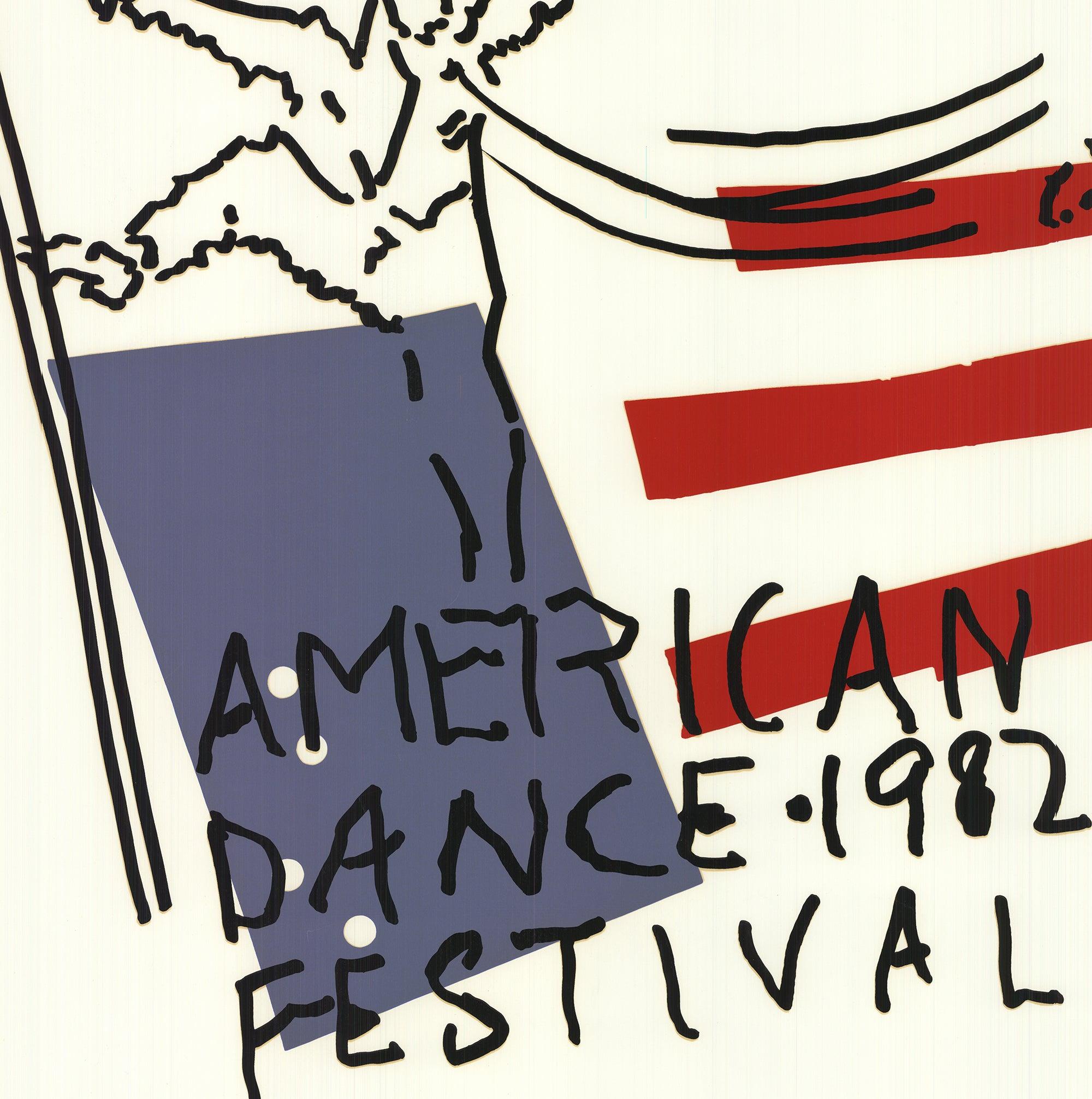 1982 Judy Rifka 'American Dance Festival 1982' Contemporary White, Black  For Sale 1