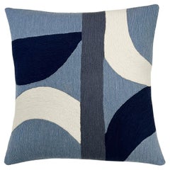 Judy Ross Textiles Eclipse Handbesticktes Kissen mit Kettenstickerei, 18 Zoll