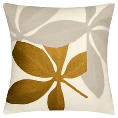 Judy Ross Textiles Fauna Handbesticktes Kissen mit Kettenstickerei, 18 Zoll