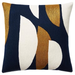 Judy Ross Textiles Slice Handbesticktes Kissen mit Kettenstickerei, 18 Zoll