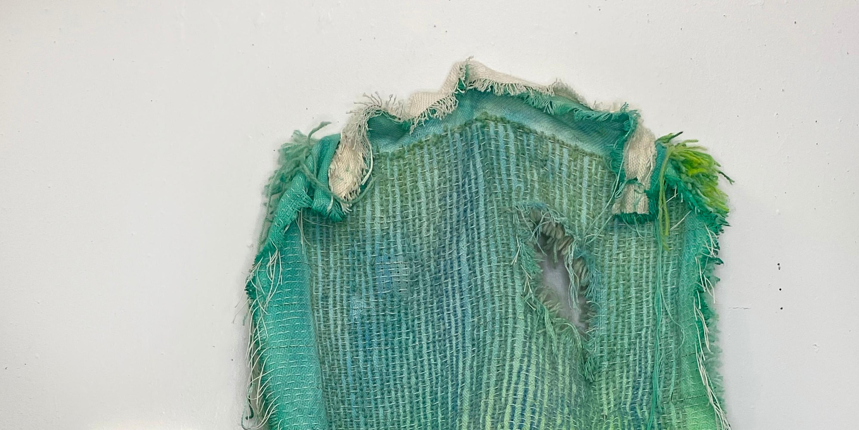 Textile Wall Sculpture: 'GREENSLEEVE' - Contemporary Mixed Media Art by Judy Rushin-Knopf