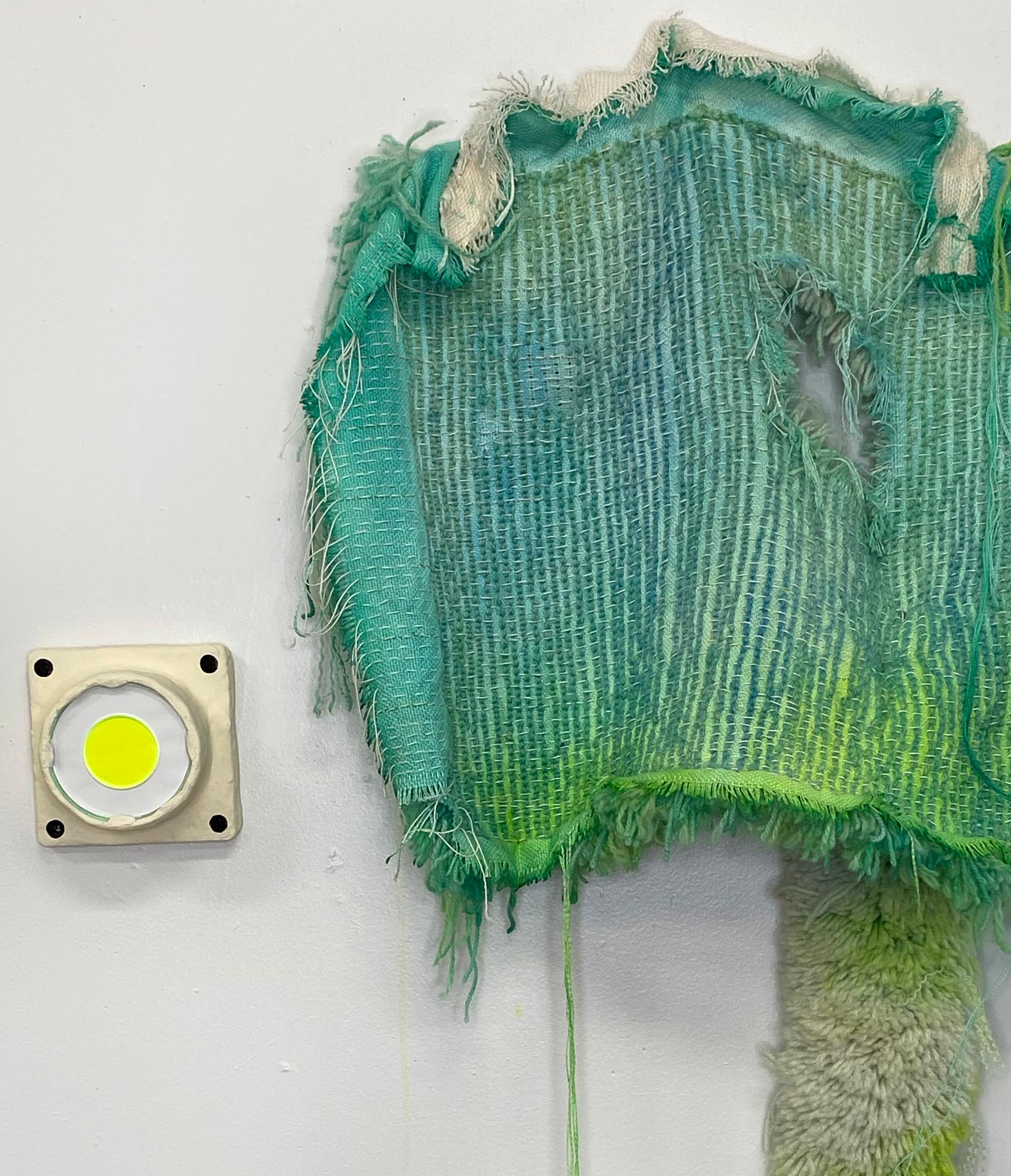 Textile Wall Sculpture: 'GREENSLEEVE' For Sale 1