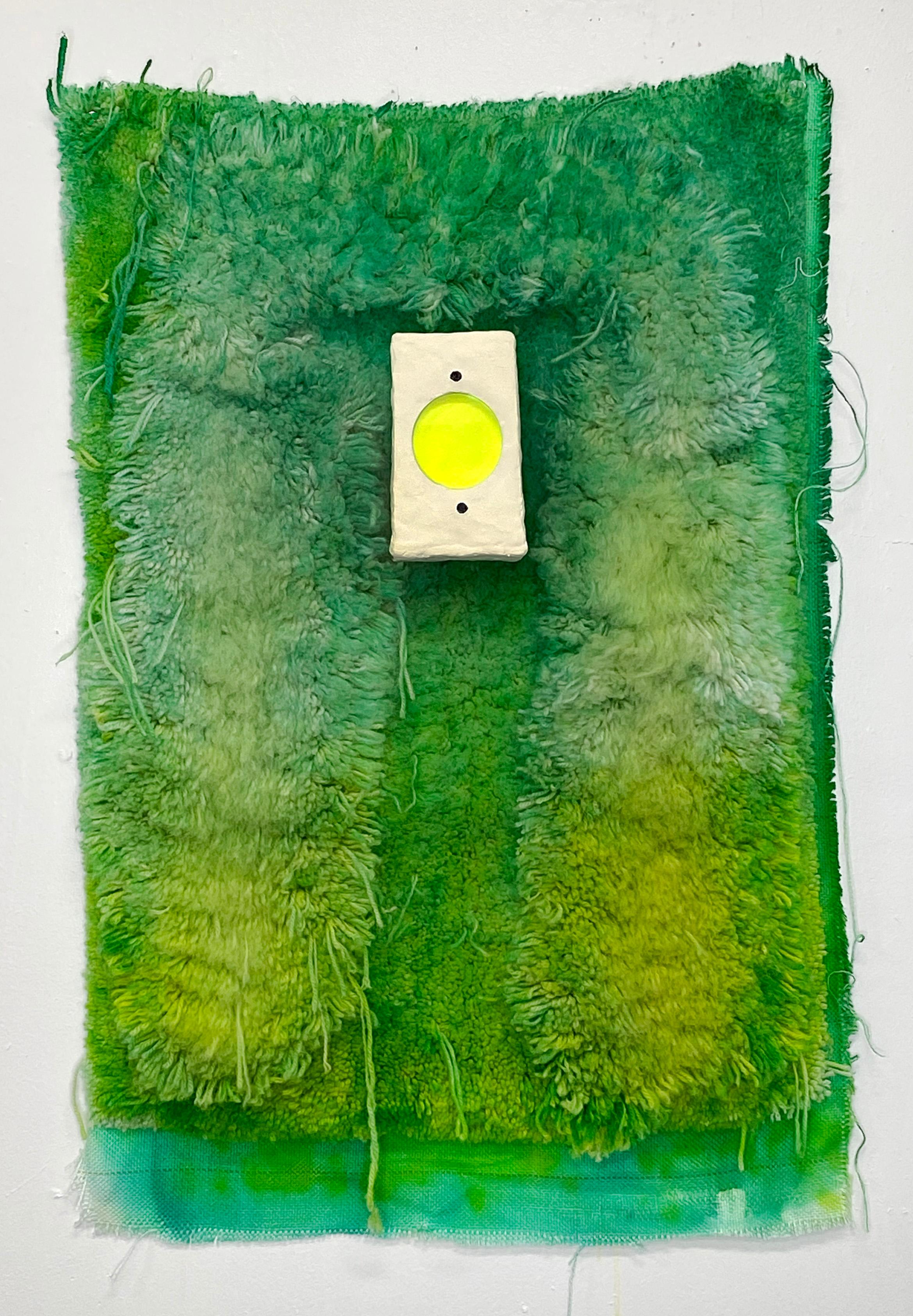 Judy Rushin-Knopf Abstract Sculpture - Textile Wall Sculpture: 'GREENSLEEVES'