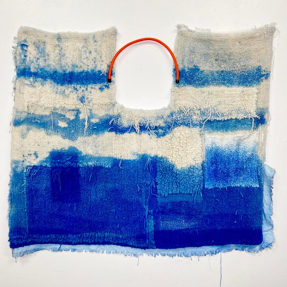 Judy Rushin-Knopf Abstract Sculpture - Textile wall sculpture: 'PONCHO DE SANCHO'