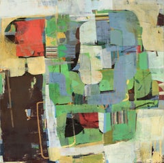 Fair and Square - Abstract expressionist composition painting modern mixed media