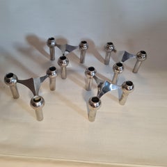 Juego de 4 candelabros vintage de Werner Stoff para Hans Nagel, Alemania 1960