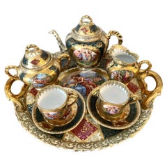 Juego de café, porcelana esmaltada Royal Vienna, siglo XIX