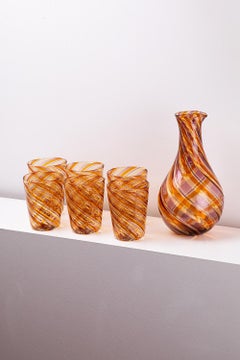 Krug und Gläserset aus Murano-Glas, 2000er Jahre, 7-teilig