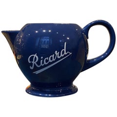 Jug-Blue Ceramic Midcentury France, for Ricard