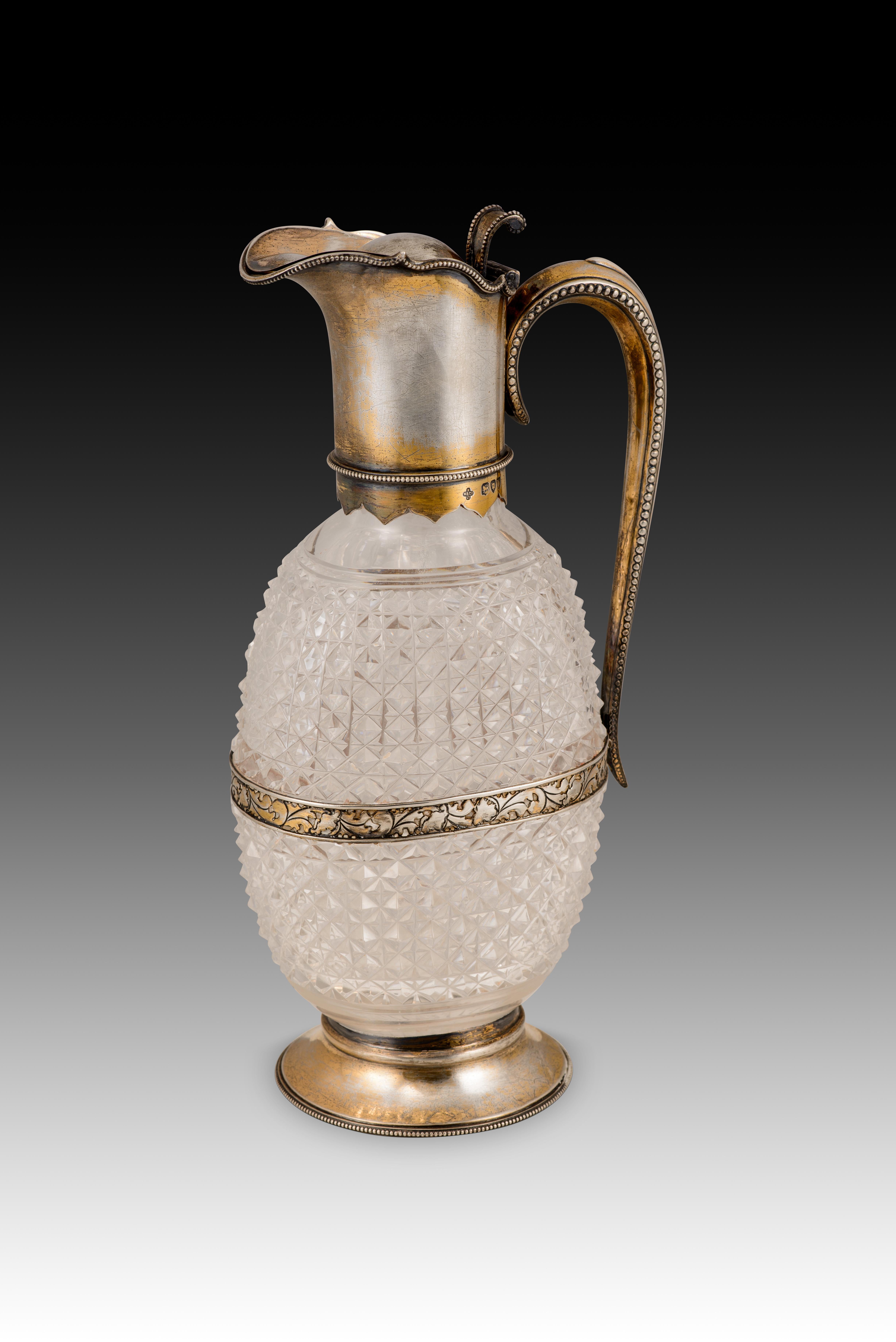 Autre Pichet. Verre, Silver. Angleterre, Londres, Horace Woodward & Co Ltd, 1895. Leuchars & en vente