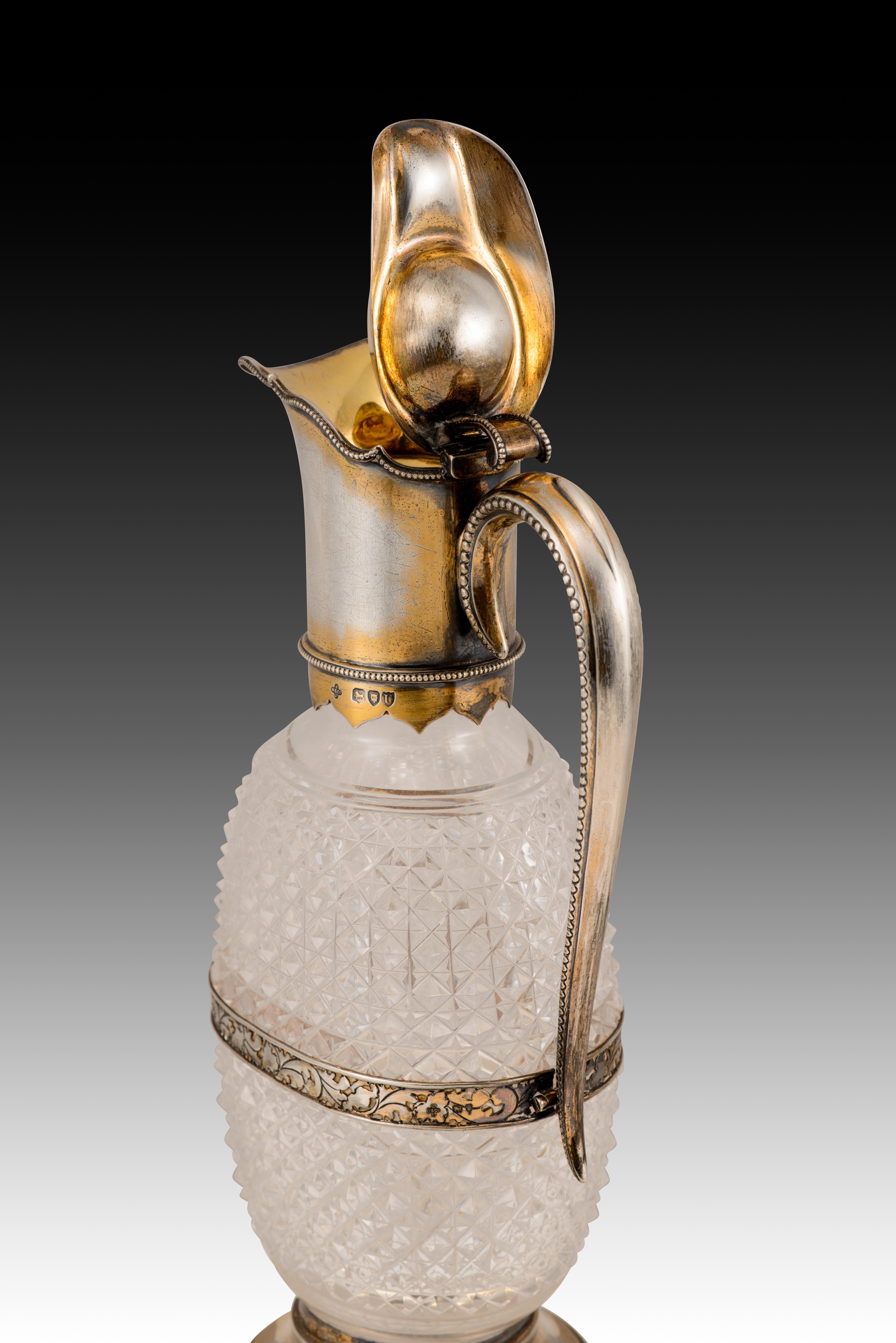 XIXe siècle Pichet. Verre, Silver. Angleterre, Londres, Horace Woodward & Co Ltd, 1895. Leuchars & en vente