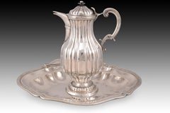 Jug or jar with basin. Silver in its color. MARTINEZ MORENO, Mateo. Spain, 18th