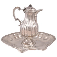 Jug or jar with basin. Silver in its color. MARTINEZ MORENO, Mateo. Spain, 18th