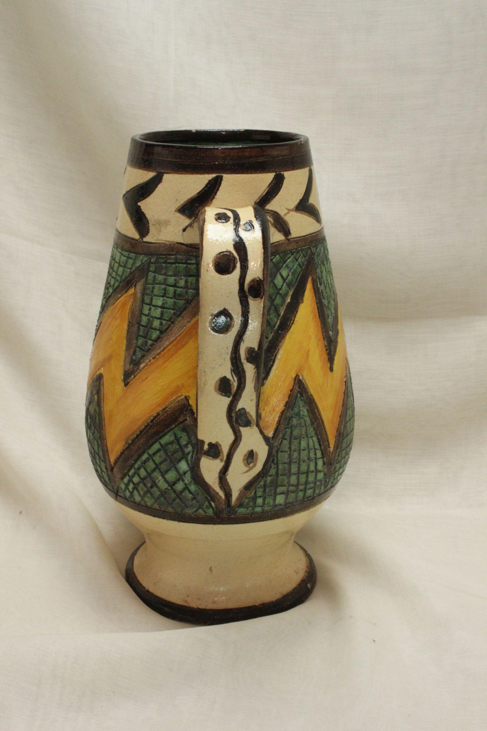 Pottery Jug or Pitcher by Ugo Zaccagnini For Sale