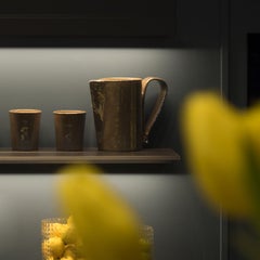 Jug/Pitcher in Ceramics Handmade Italy with Shimmering Technique Called Lustro