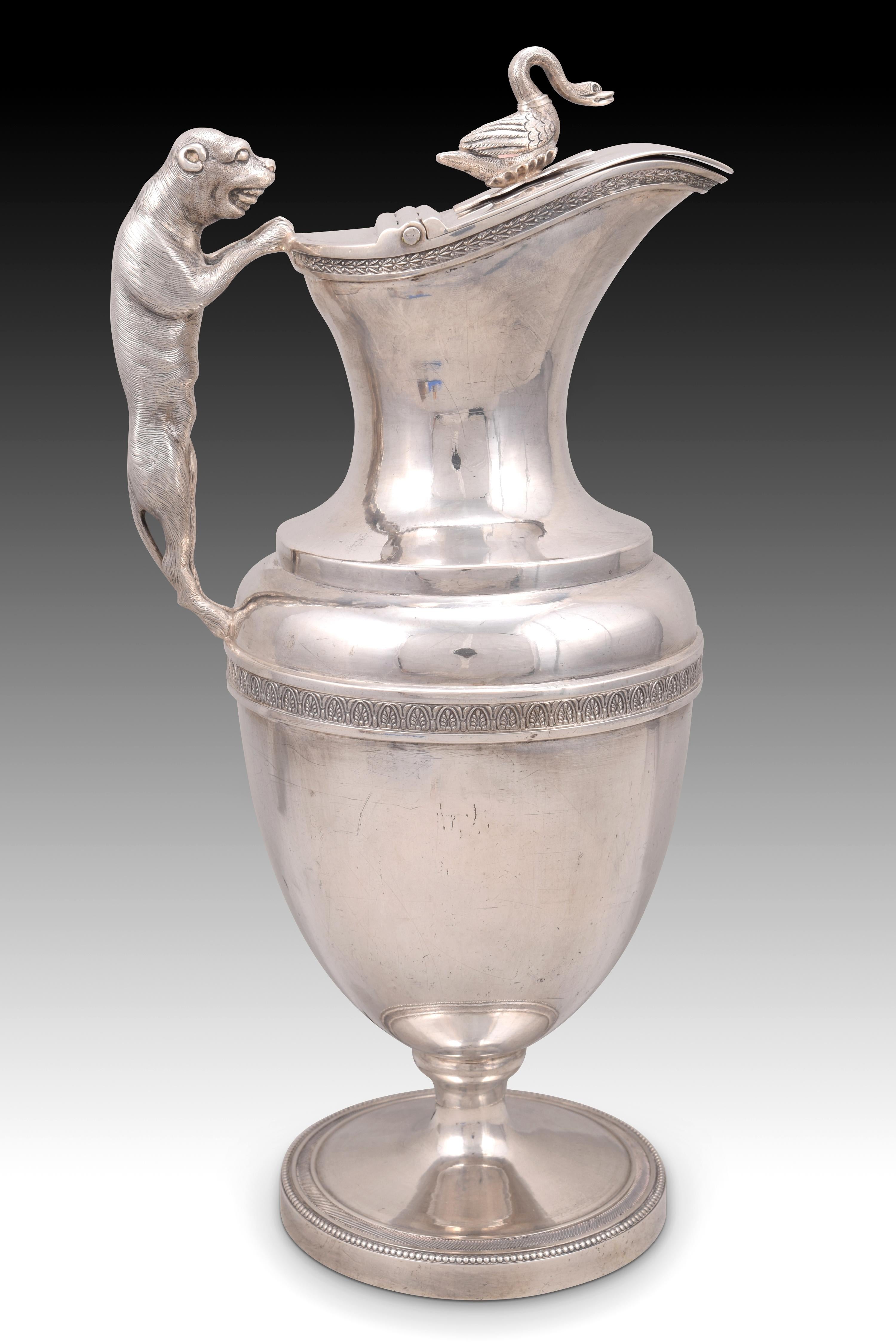 Spanish Jug. Silver. Vitoria, 18th-19th Centuries For Sale